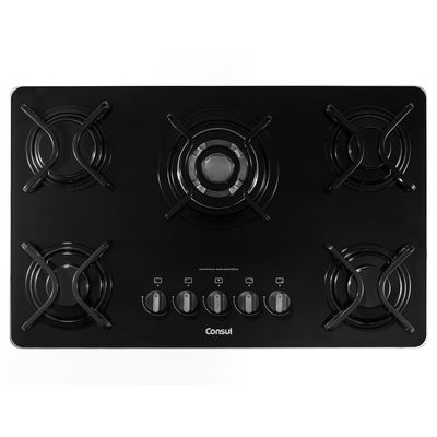 Cooktop a Gás 5 Bocas Consul Quadrichama CDD75AE Preto / Bivolt