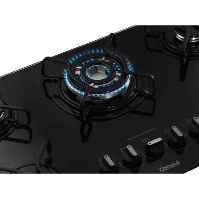 Cooktop a Gás 5 Bocas Consul Quadrichama CDD75AE Preto / Bivolt