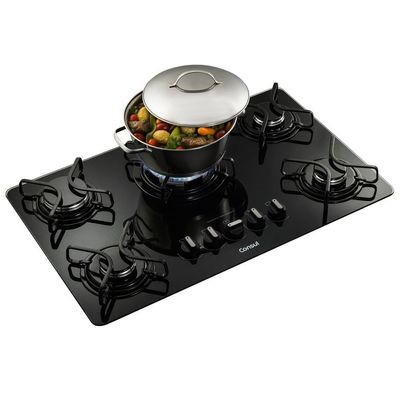 Cooktop a Gás 5 Bocas Consul Quadrichama CDD75AE Preto / Bivolt