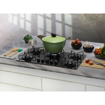 Cooktop a Gás 5 Bocas Consul Quadrichama CDD75AE Preto / Bivolt