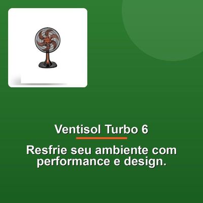 Ventisol Ventilador Mesa Turbo 6 30cm Bronze 127v