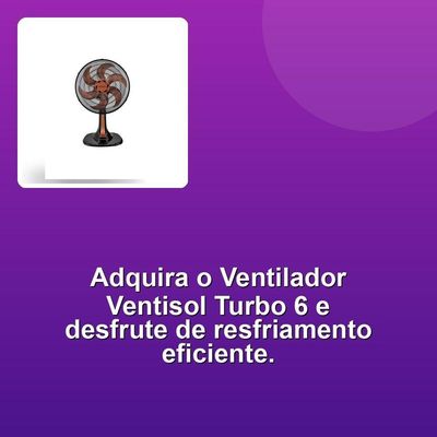 Ventisol Ventilador Mesa Turbo 6 30cm Bronze 127v