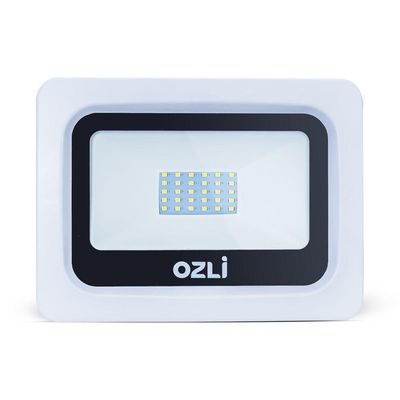 Refletor Led Slim 50w 6500k Bivolt Ip65 Carcaça Branca Alta Luminosidade