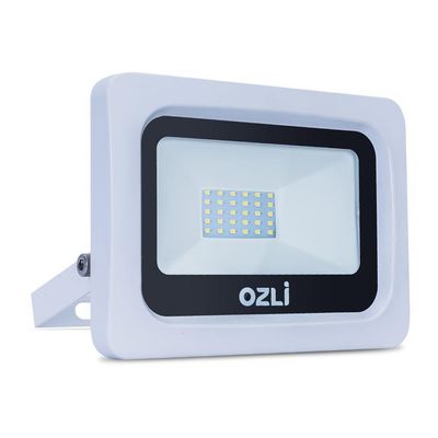 Refletor Led Slim 50w 6500k Bivolt Ip65 Carcaça Branca Alta Luminosidade