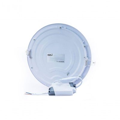 Plafon Led Slim 24w Redondo Embutir 3000k Branco Quente Bivolt - Unidade