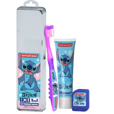 KIT DENTAL PREMIUM INFANTIL ROSA OU AZUL + CHAVEIRO - STITCH