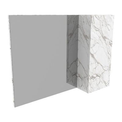 Espelheira Banheiro 1 Porta 80Cm Cr10082 Mármore Branco