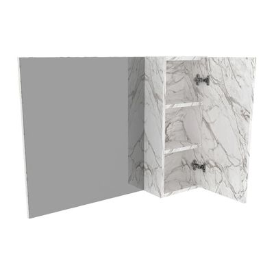 Espelheira Banheiro 1 Porta 80Cm Cr10082 Mármore Branco
