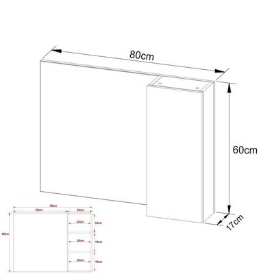 Espelheira Banheiro 1 Porta 80Cm Cr10082 Mármore Branco