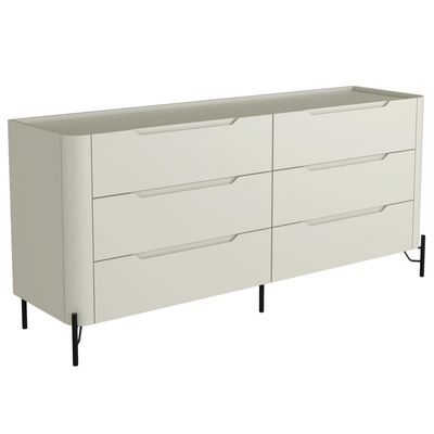 Cômoda Para Quarto Closet Orgânica 6 Gavetas Pés Industrial Preto Bliss I03 Luna - Lyam Decor