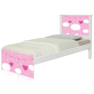Cama Solteiro Infantil 195x96cm para Quarto Personagens Nuvem Menina K02 - D'Rossi