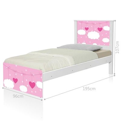 Cama Solteiro Infantil 195x96cm para Quarto Personagens Nuvem Menina K02 - D'Rossi