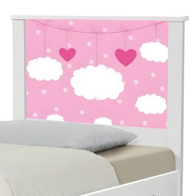 Cama Solteiro Infantil 195x96cm para Quarto Personagens Nuvem Menina K02 - D'Rossi