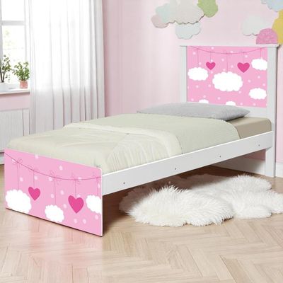 Cama Solteiro Infantil 195x96cm para Quarto Personagens Nuvem Menina K02 - D'Rossi