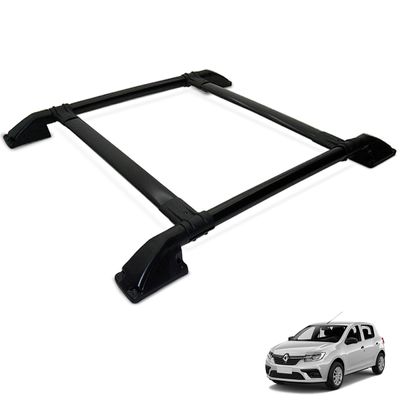 Rack De Teto Bagageiro Sandero 2015 a 2024 Tubolar Preto