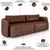 Sofá 3 Lugares Sala Living Orgânico 240cm Oregon K01 Couríssimo Marrom - Lyam Decor