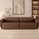 Sofá 3 Lugares Sala Living Orgânico 240cm Oregon K01 Couríssimo Marrom - Lyam Decor