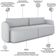 Sofá 3 Lugares Sala Living Orgânico 240cm Oregon K01 Veludo Cinza - Lyam Decor