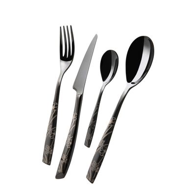 FAQUEIRO BUGATTI 24 PEÇAS LADY BLACK BRILHANTE DECORADO IBDLD-FAQ24