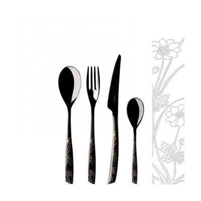 FAQUEIRO BUGATTI 24 PEÇAS LADY BLACK BRILHANTE DECORADO IBDLD-FAQ24
