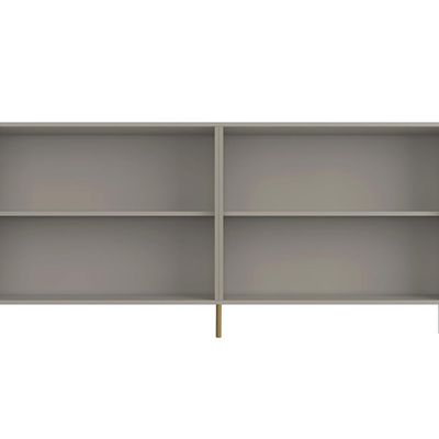 Aparador Buffet Sala de Jantar 4 Portas Brise Pés Industrial Dourado Naim I03 Grigio - Lyam Decor