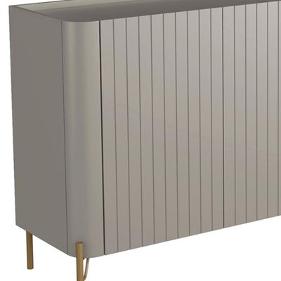 Aparador Buffet Sala de Jantar 4 Portas Brise Pés Industrial Dourado Naim I03 Grigio - Lyam Decor