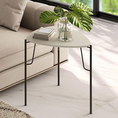 Mesa Lateral Para Sala de Estar Baixa Pés Industrial Preto Alef I03 Luna - Lyam Decor