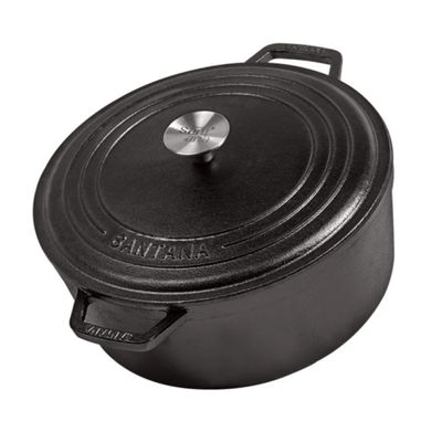 Panela De Ferro Fundido Caçarola NEO Com Alça e Tampa De Ferro 4,6L N° 26 Santana