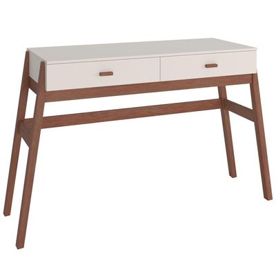 Aparador Decorativo Sala de Estar 2 Gavetas Yara Amêndoa/Off White - Gran Belo