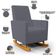 Poltrona de Amamentação com Balanço Ravena W01 Suede Cinza  - Lyam Decor