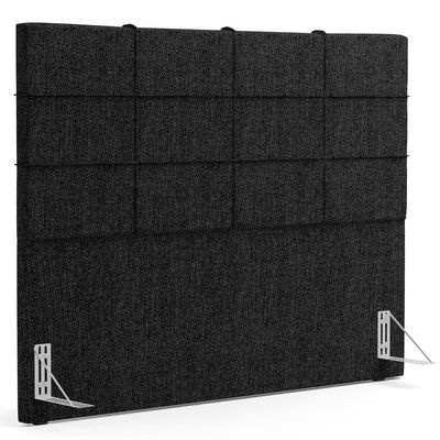 Kit Cabeceira Cama Box King 195cm com Calçadeira Roma W01 Linho Chumbo - Lyam