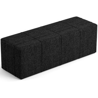 Kit Cabeceira Cama Box King 195cm com Calçadeira Roma W01 Linho Chumbo - Lyam