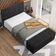 Kit Cabeceira Cama Box King 195cm com Calçadeira Roma W01 Linho Chumbo - Lyam