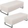 Kit 02 Puffs Decorativo Sala de Estar Bali W01 Base de Ferro 120x50 cm Bouclê Cru - Lyam