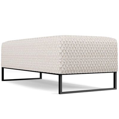 Kit 02 Puffs Decorativo Sala de Estar Bali W01 Base de Ferro 120x50 cm Bouclê Cru - Lyam