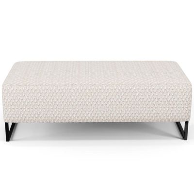 Kit 02 Puffs Decorativo Sala de Estar Bali W01 Base de Ferro 120x50 cm Bouclê Cru - Lyam