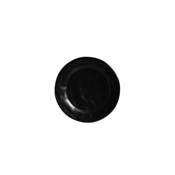 Prato de Sobremesa Preto Fosco Amassado Ceramica 1un