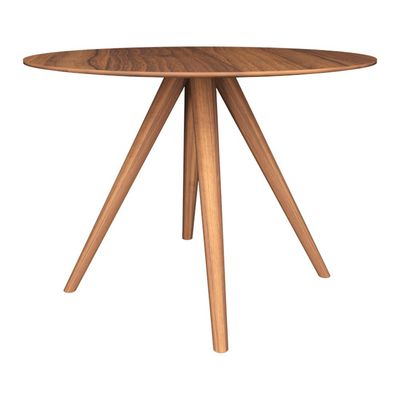 Mesa Sala de Jantar Cozinha Drever Redonda MDF/Nogueira - Gran Belo