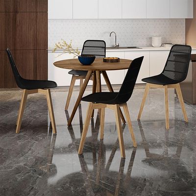 Mesa Sala de Jantar Cozinha Drever Redonda MDF/Nogueira - Gran Belo