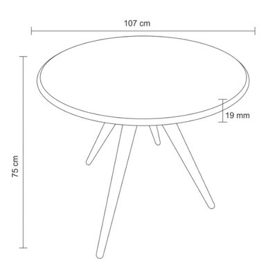 Mesa Sala de Jantar Cozinha Drever Redonda MDF/Nogueira - Gran Belo