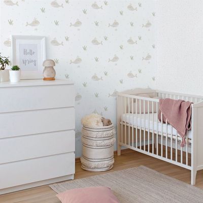 Papel de Parede Enzo Baleia Bege 281-3