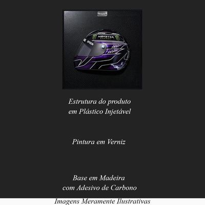 Quadro 3D Decorativo Helmet LH 2019 Preto G53 - Gran Belo
