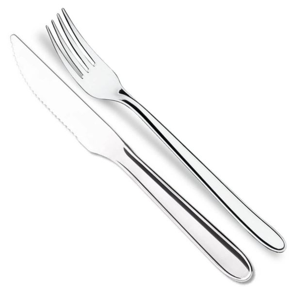 Jogo Garfos e Facas Churrasco Inox 120pçs Restaurante Buffet Brinox Turim Talheres