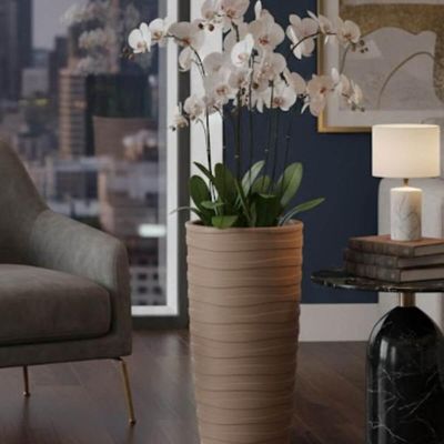 Vaso para Plantas Folhagens Tramontina Grego Areia Decoração Grande 65cm Varanda Jardim