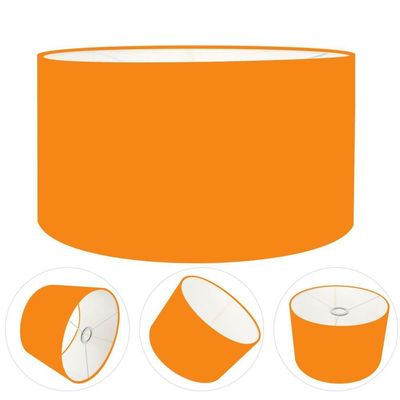 Cúpula Abajur Cilíndrica Cp-7023 ø50x21cm Laranja