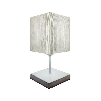 Abajur Quadrado Md-2008br Cúpula Tecido Branco