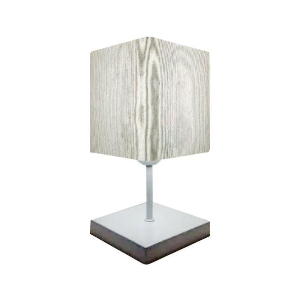 Abajur Quadrado Md-2008br Cúpula Tecido Branco