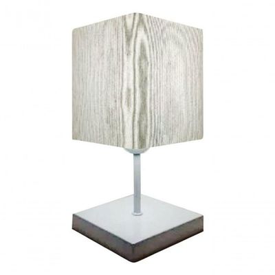 Abajur Quadrado Md-2008br Cúpula Tecido Branco