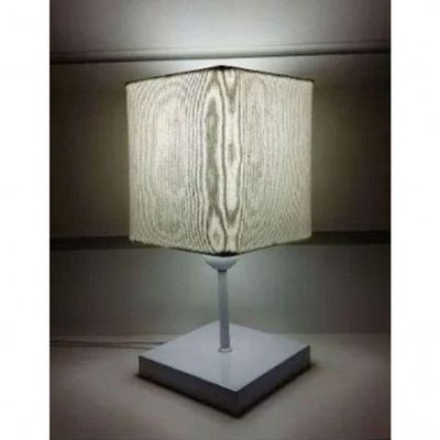Abajur Quadrado Md-2008br Cúpula Tecido Branco