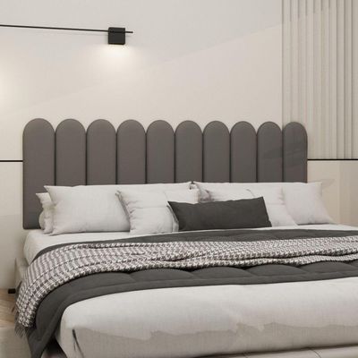 Cabeceira King Size Nuvem Pratica E Moderna 10 Placas 60cm Chumbo